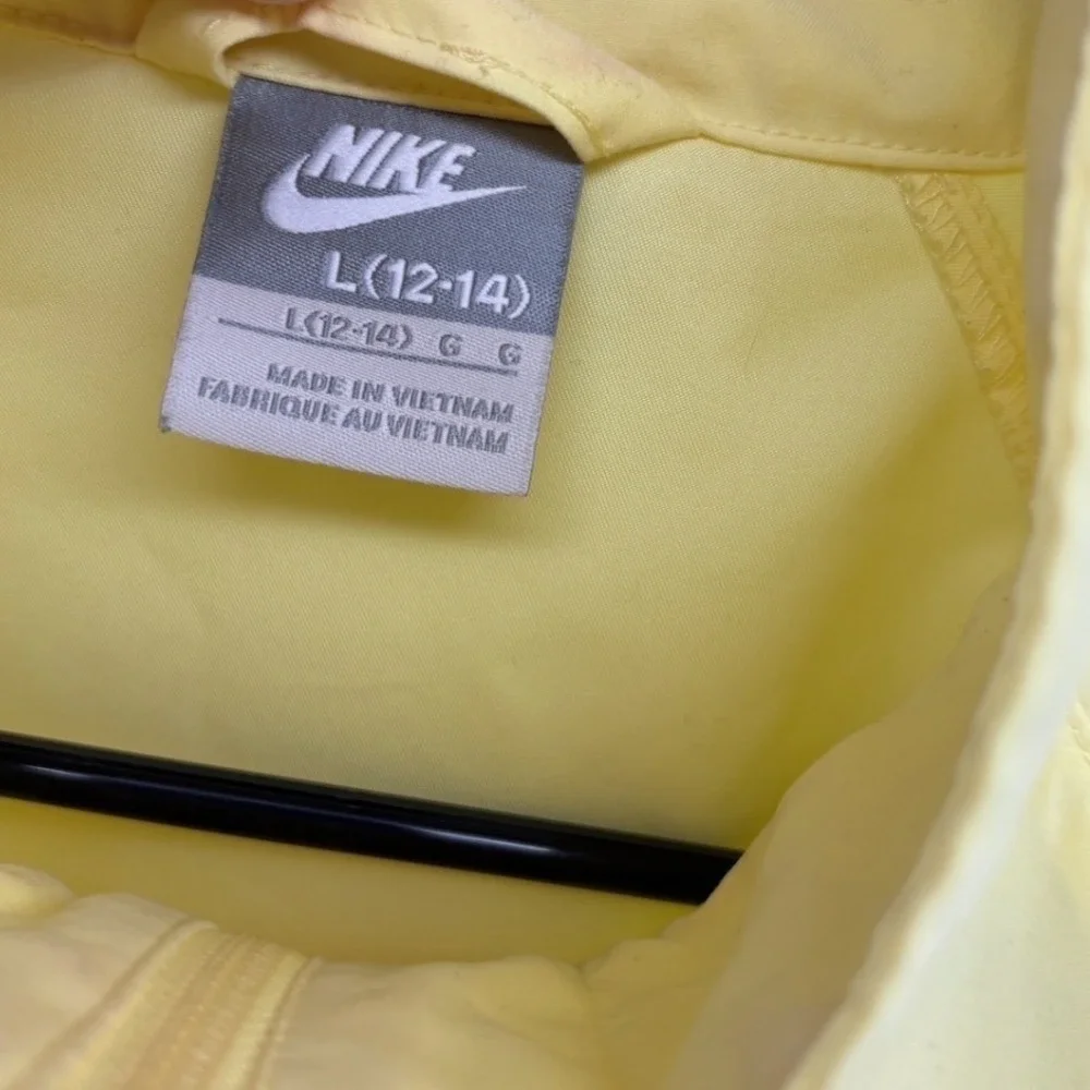 Vintage 90s  Nike Silver Tag Windbreaker Full Zip Yellow Jacket Youth L 12-14
